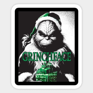 Grinch Face Sticker